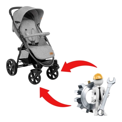 Naprawa kółek w wózku LIONELO - montaż łożysk i kapturków - 2 kółka przednie z wysyłkami!